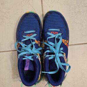 Nike Blue and Orange Sneakers with Sporty Mesh Design